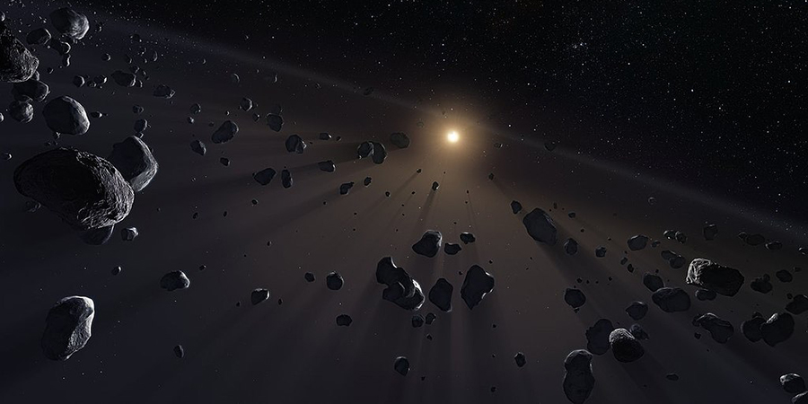 artist illustration of the kuiper belt